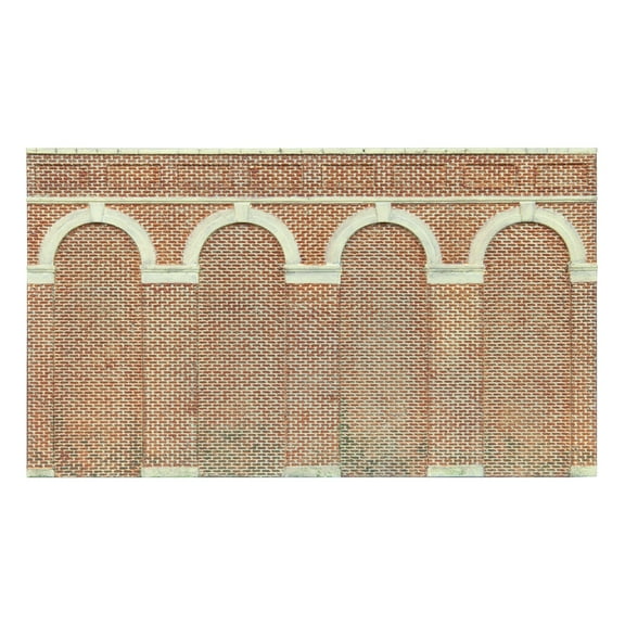 Hornby High Level Arched Retaining Walls x 2 (Red Brick)