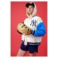 thumbnail image 4 of Women's Terez Cream New York Yankees Color-Block Full-Zip Hoodie Bomber Jacket, 4 of 5