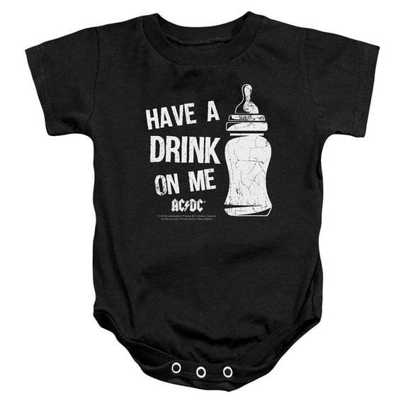 AC/DC Drink On Me Infant Snapsuit Black 12Mos