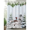 thumbnail image 2 of Christmas Snowman Shower Curtain Set ，Waterproof Fabric Shower Curtains Xmas Tree Snowflake Bird Winter Blue Board Shower Curtains for Bathroom,Bathroom Decor 36"x72", 2 of 6