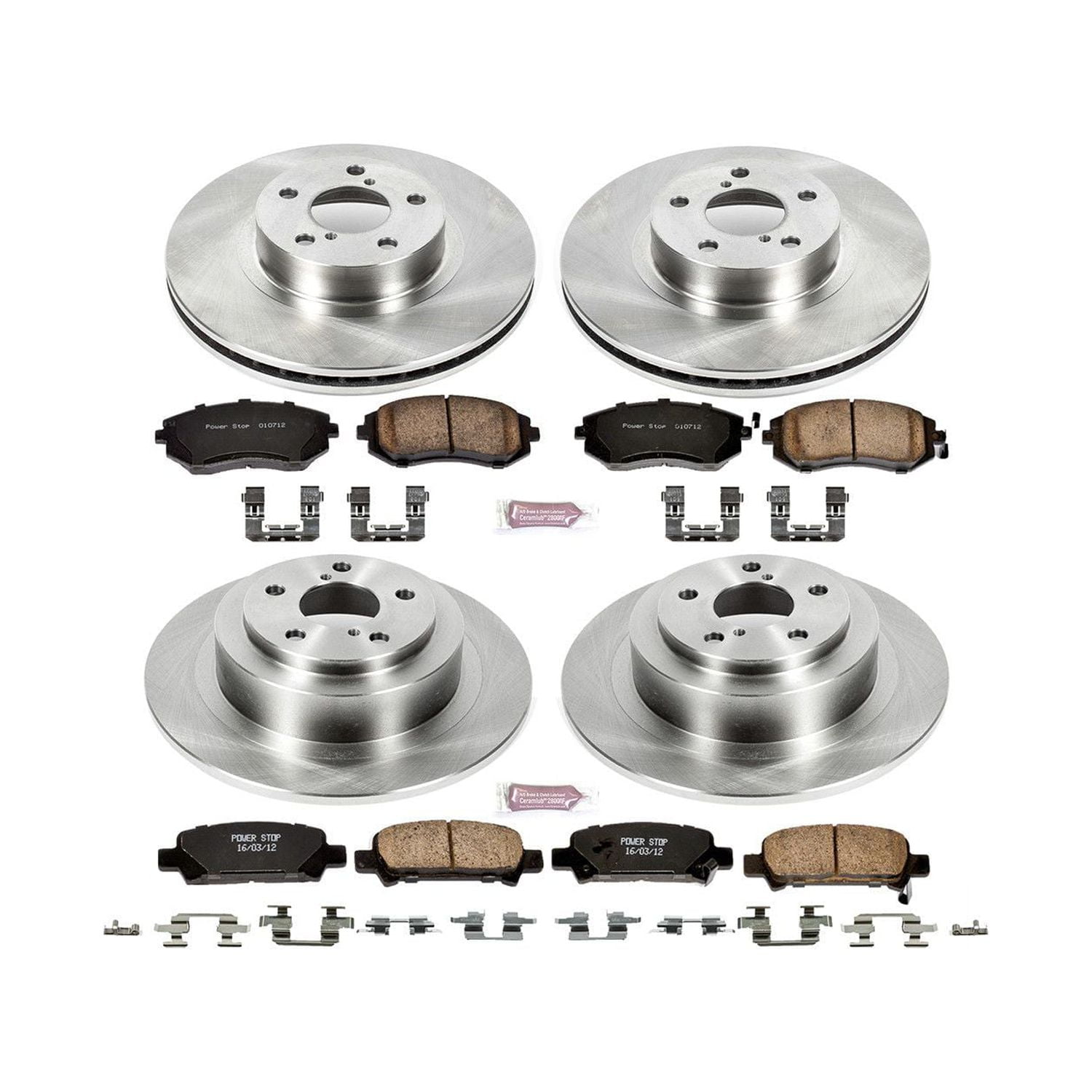 Power Stop Front and Rear Stock Replacement Brake Pad and Rotor Kit KOE2750