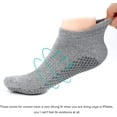thumbnail image 4 of 4 Pairs Yoga Socks Pilates Socks Barre Ballet Socks Toeless Non-slip Grip Socks Elastic Workout Socks for Women, 4 of 5
