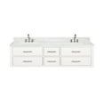 thumbnail image 3 of Castor 72 in W White Double Bath Vanity, Carrara Marble Top, and Faucet Set, 3 of 10
