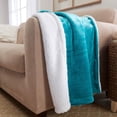 thumbnail image 3 of Manta Genteele Sherpa Super Soft de 100 x 125 cm, color verde azulado y blanco, 3 of 6