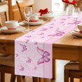 thumbnail image 5 of Pink Floral Butterflies Table Runner 72 Inches, Abstract Art Vintage Botanical Bed Runner Dresser Scarves Tabletop for Indoor Outdoor Parties/Ceremony/Banquet, 18" x 72", 5 of 9