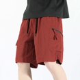 thumbnail image 2 of Men's High Street Fashion Leather Shorts - Pleated Design, Straight Fit, 2 of 4