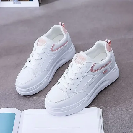 

Women‘s Casual Sneakers Thick Sole White Shoes Breathable Inner Heightening All-match Skate Shoes