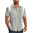 thumbnail image 2 of Blusa y camisa de manga corta con cuello vuelto Camisa casual para hombre Camisa de bolos vintage de manga corta Camisas de verano de playa cubana Camisa con botones Blusa para hombre Poliéster, 2 of 6