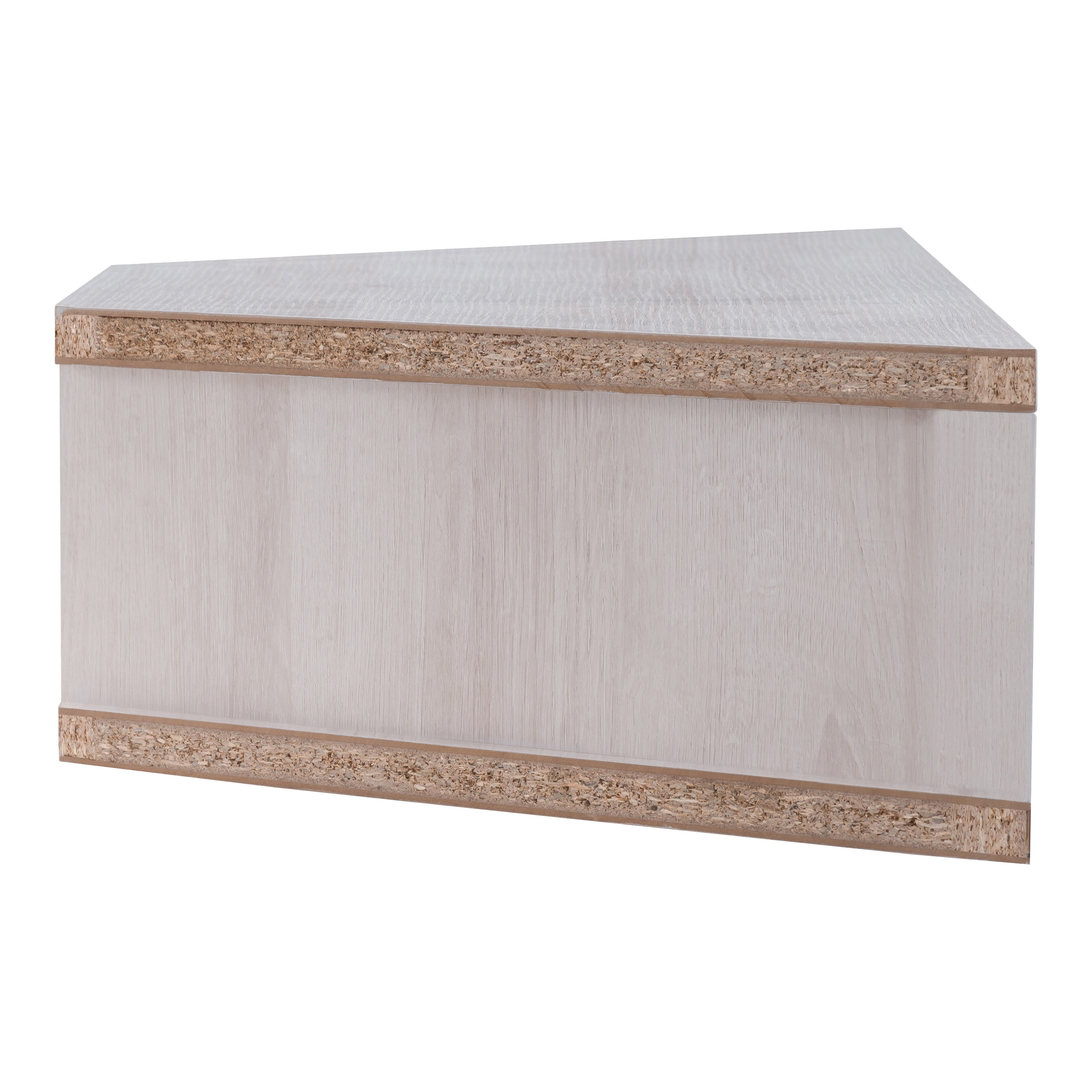 Sukhumi 3-Shelf Wood 42" Corner Floating TV Stand, White Oak