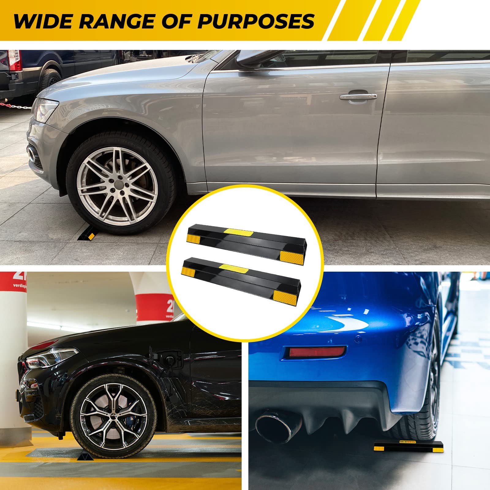 Aiqeek 2 Pcs Heavy Duty Parking Aid for Garage, Parking Gadgets Protects Car and Garage Walls, 18" L x 3.7" W x 1.8" H