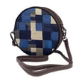 thumbnail image 2 of Leather Shoulder Round Bag 7.1×2.36in Fashion Casual Crossbody Bag Shoulder Bag For Work Travel Business Shopping Date Plaid Fall Camo Royalblue_3, 2 of 5