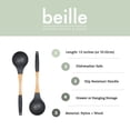 thumbnail image 5 of Beille Grey Silicone Ladle Soft Grip Ergonomic Wooden Handle 11.5 Inch Utensil, 5 of 10
