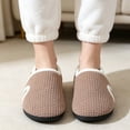 thumbnail image 6 of Knivor Closed Back Slippers for Women Slipper Socks Textured Solid Adjustable Hook and Loop Fuzzy Fleece Indoor Outdoor Non Slip House Shoes, 6 of 8