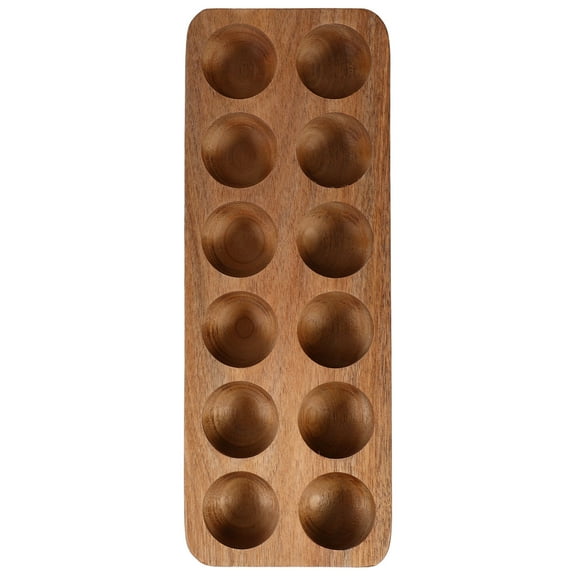 Hytrove Kitchen Egg Display Wooden Egg Container Acacia Wood 1Pack