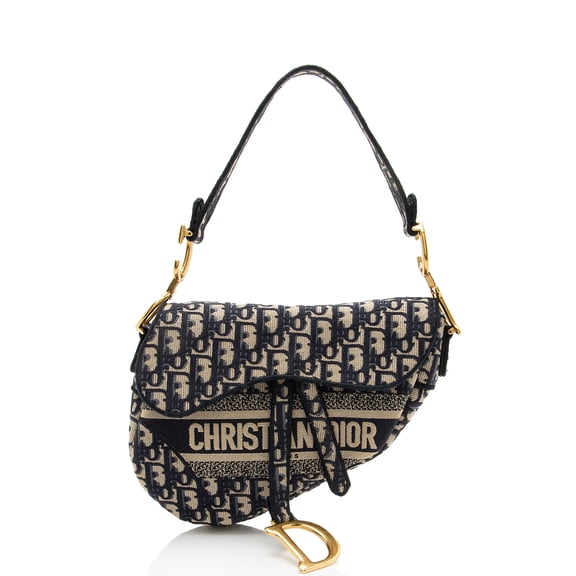 Pre-Owned Dior Oblique Logo Saddle Bag