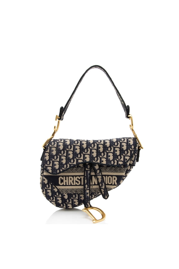 Pre-Owned Dior Oblique Logo Saddle Bag