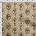 thumbnail image 3 of Soimoi Dog Printed, Cotton Satin Spandex, Sewing Fabric by The Yard 54 Inch Wide, Decorative Fabric for Dresses and Home Accents, Beige, 3 of 5