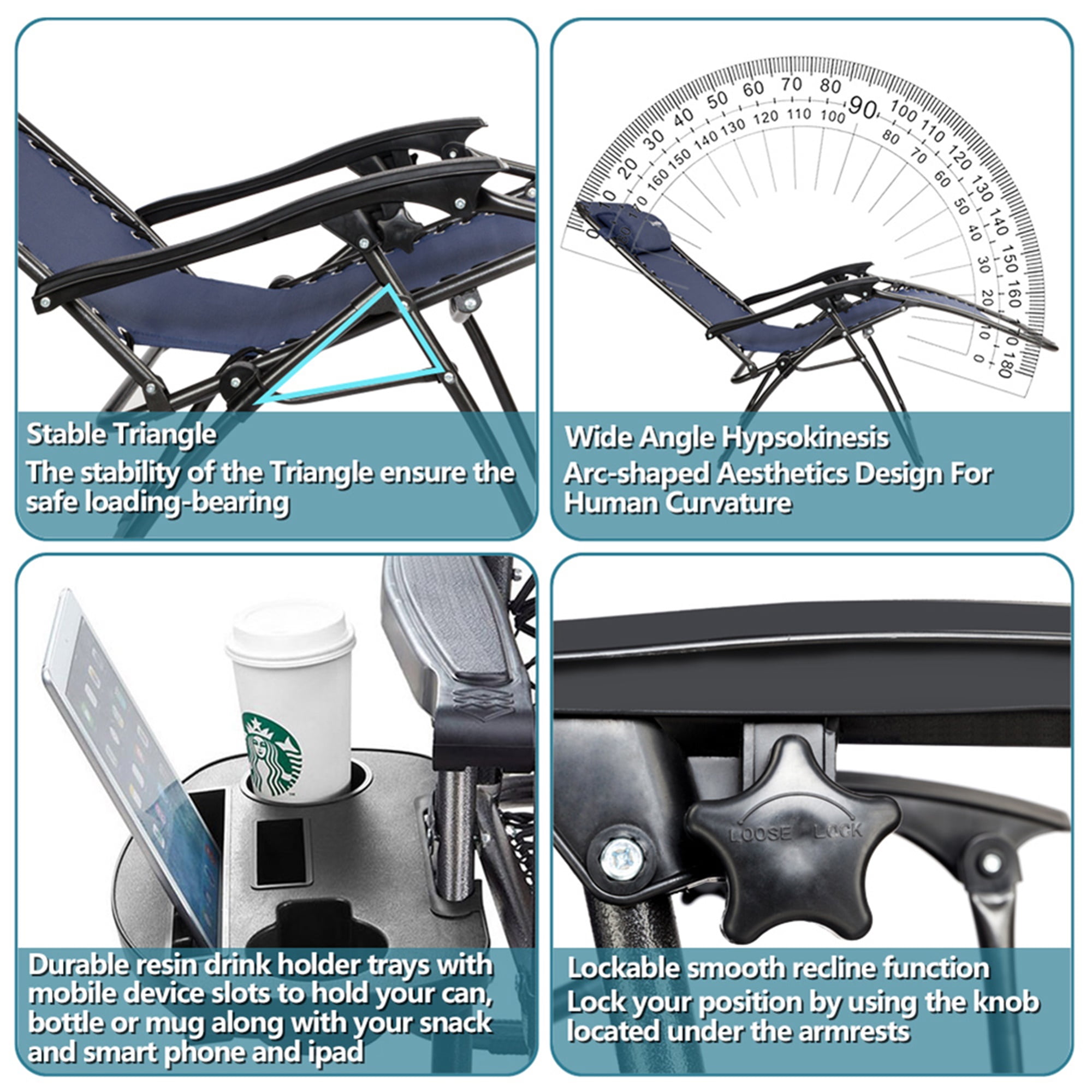 Aimee Lii Zero Gravity Chair Pack 2, Outdoor Lounge Patio Chairs with Pillow and Utility Tray Adjustable Folding Recliner for Deck,Patio,Beach,Yard, Gray Aimee Lii Zero Gravity Chair Pack 2, Outdoor Lounge Patio Chairs with Pillow and Utility Tray Adjustable Folding Recliner for Deck,Patio,Beach,Yard, Gray