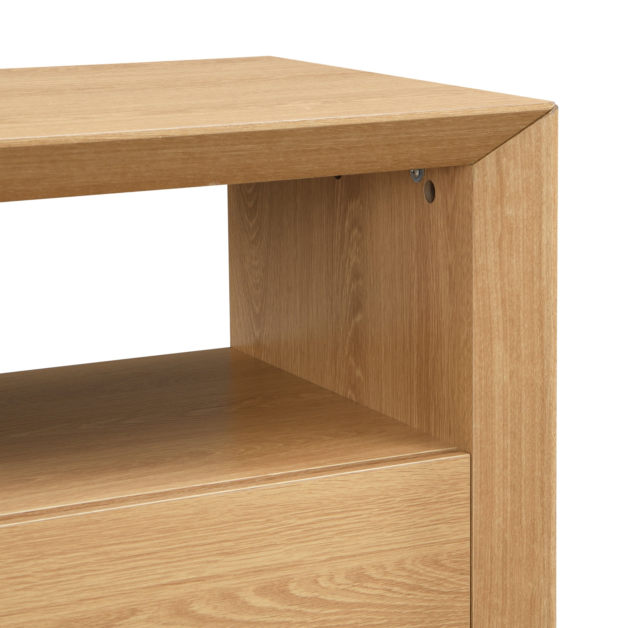 Christopher Knight Home Modern Sideboard Cabinet with 4 Doors, Open Shelf and Storage, Light Oak
