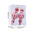 thumbnail image 3 of Honmine 2PCS Finial Christmas Tree Ornaments 7inch Glittering Finial Drop Hanging Decorations Shatterproof Plastic Red and White Gourd Shape Xmas Pendants for Holiday Party Decor, 3 of 9