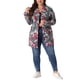 thumbnail image 2 of Cárdigan ligero floral para mujer de tallas grandes Agnes Orinda 3X gris verde, 2 of 6
