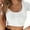 White, variant on WTXUE T-Shirts Short Sleeve, Crew Neck Shirts for WomenButton Short Crop Round Top Tank Neck Blouse Slim Sleeve Top T-Shirt Blouse Solid | Casual for Women White S