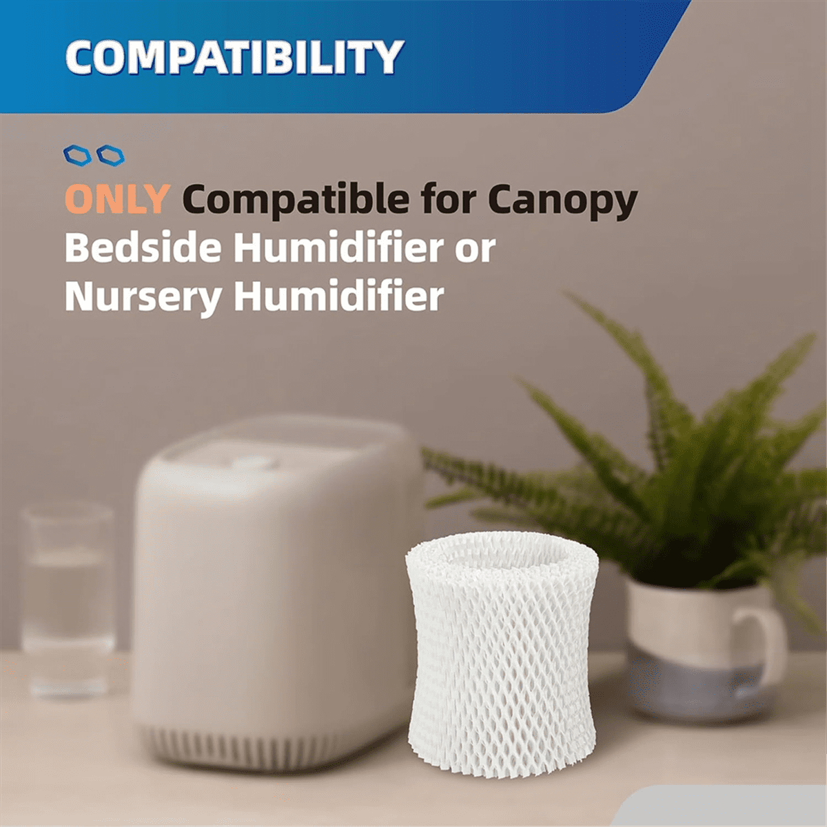 10 Pcs Humidifier Wicking Replacement Filter for Canopy Bedside Nursery