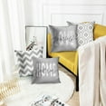 thumbnail image 4 of Set of 4 Throw Pillow Covers Grey White Geometric Abstract Art Home Sweet Home Love Yourself Decorative Pillow Cases Home Decor Standard Square 18x18 Inches Pillowcases, 4 of 6