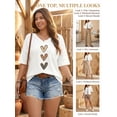 thumbnail image 6 of Mengpipi Women's Tops Summer Short Sleeve V-Neck Loose Fit Romantic Heart Patchwork Sweet Blouses 1X-4X, 6 of 9