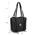 thumbnail image 5 of Montana West Vintage Western Tooling Tote Bag & Wallet Set for Women | Studded Top Handle Shoulder Handbag, Black, 5 of 7