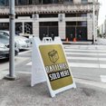 thumbnail image 5 of Batteries Sold Here  24" x 36" Double Sided A-Frame Sidewalk Sign, Includes 2 Plastic Inserts | Foldable Portable White Signicade Sandwich Board Signs, 5 of 5