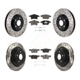 thumbnail image 1 of Transit Auto Front Rear Coated Drilled Slotted Disc Brake Rotors and Ceramic Pads Kit for Car 2017-2020 Lincoln MKZ 2.0L KDC-101214, 1 of 11
