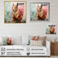 thumbnail image 4 of Designart "Squirrel Blooming in Pink and Green III" Animals Framed Wall Art - Traditional Green Squirrel Bedroom Framed Canvas Wall Art, 4 of 6