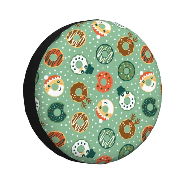 Balery Christmas Donuts Cubiertas para Neumáticos - Protector Resistente para Neumáticos de Camioneta, SUV, Remolque, Camper y RV-15 inch