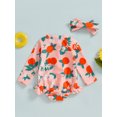 thumbnail image 4 of aturustex Little Girls Rash Guard Swimsuit with Headband 6M 9M 12M 18M 2T 3T Toddler Baby Girls Zip Up Swimwear Bow/Fruit Print Rompers Swim Long Sleely Beachwear for Holiday Party Swim Pool, 4 of 7