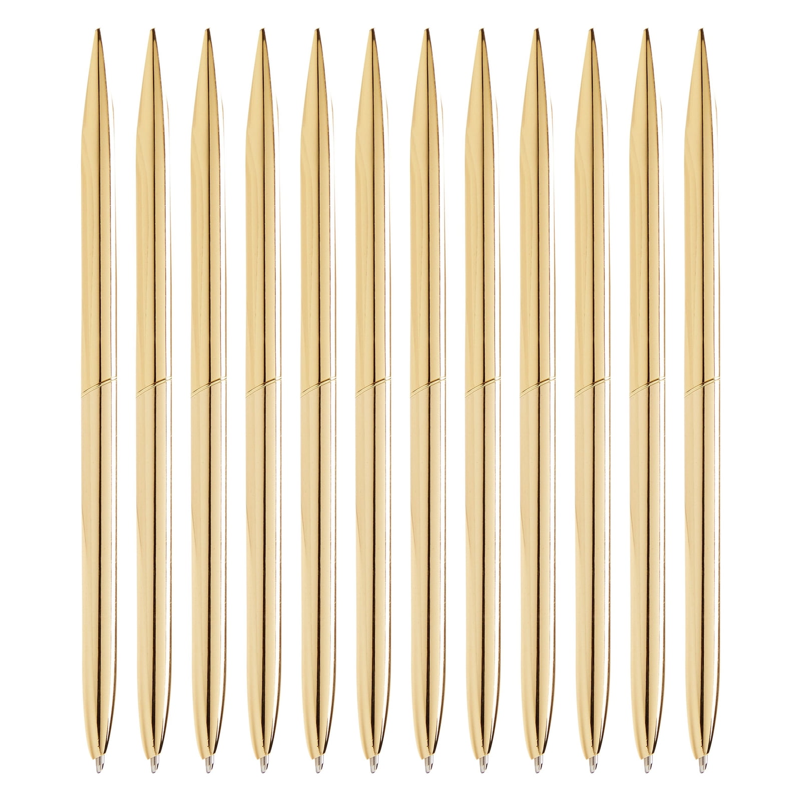 12 Pack Gold Ballpoint Pen Set for School and Office Supplies, 6.4 in