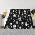 thumbnail image 4 of Horizontal Flannel Blanket Is Light Warm Soft Anti-Pilling Anti-Wrinkle Anti-Allergy And No Hair Loss For Bed And Sofa Camping Travel Retro Skull Head (2), 4 of 8