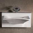 thumbnail image 2 of Isabella Collection Rectangular Wall Mount Basin with Integrated Rectangular Bowl, Single Faucet Hole and Rear Center Drain - White, 2 of 2