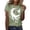 Mint Green, variant on Women's T-Shirts Moon Print Round Neck Short Sleeve Sporty Casual Top for Everyday Wear