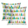 thumbnail image 1 of BOSDECO Coloré Triangle Pin Motif Gris Contemporain Taie d'Oreiller Housse d'Oreiller 16x16 Pouces Lot de 2, 1 of 1