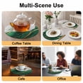 thumbnail image 2 of Green White Marble Round 13 Inch Placemats Set of 6, Nature Marble Crack Yellow Lines Art HeatResistant Non Slip Place Mats for Dining Table, Wipeable Braided Kitchen Table Mats for Housewarming, 2 of 9