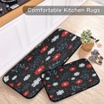 thumbnail image 5 of 2-Piece Kitchen Mat Set Non Slip Washable Floor Mats Decorative Rugs for Kitchen Sink Laundry White Flowers and Blue Dots, 5 of 7
