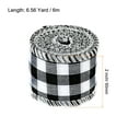 thumbnail image 2 of Uxcell 2 Inch Wide 6.56 Yards Polyester Gingham Ribbon Wired Edge Ribbon, 1 Pack for Decoration Black and White, 2 of 6