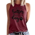 thumbnail image 1 of Hauts Sans Manches pour Femmes Mode Décontractée Femmes Sans Manches Imprimé Dames Col Rond Hauts Gilet T-Shirt, 1 of 5