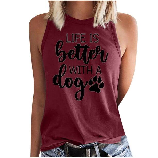 Camiseta Sin Mangas Para Mujer Sin Mangas Cami Tops Moda Casual Impreso Señoras Cuello Redondo Chaleco Camiseta Odeerbi ODB157721