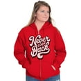 thumbnail image 3 of Never Look Back Positive Motivation Women Plus Size Zipper Hoodie Brisco Brands 3X, 3 of 5