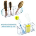 thumbnail image 4 of YCLADEC Pen Holder Makeup Brush Holder Organizer with Removable Dividers for Desk Cosmetic Storage 6 Compartments Office Accessory Bathroom Kitchen Desktop Pencil Cup Stationery Organization Clear, 4 of 8