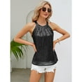 thumbnail image 3 of jinghuiyue Womens Sequin Halter Tops Sparkle Shimmer Tanks Tops Sleeveless Shiny Ruched Sparkly Glitter Party Shirt Country Concert Disco Outfits M, 3 of 7
