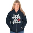 thumbnail image 3 of Feel Do Good Heart Inspiring Saying Zip Hoodie Sweatshirt Women Brisco Brands M, 3 of 6