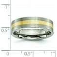 thumbnail image 6 of Chisel Titanium Brushed with 14k Gold Inlay 6.2mm Flat Band - Ring Size 11.5, 6 of 8